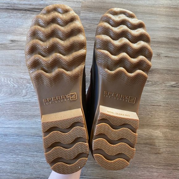 New Sperry Brewster Dark Tan Brown Waterproof Duck Boots STS14140 Size 10.5 - Picture 9 of 12